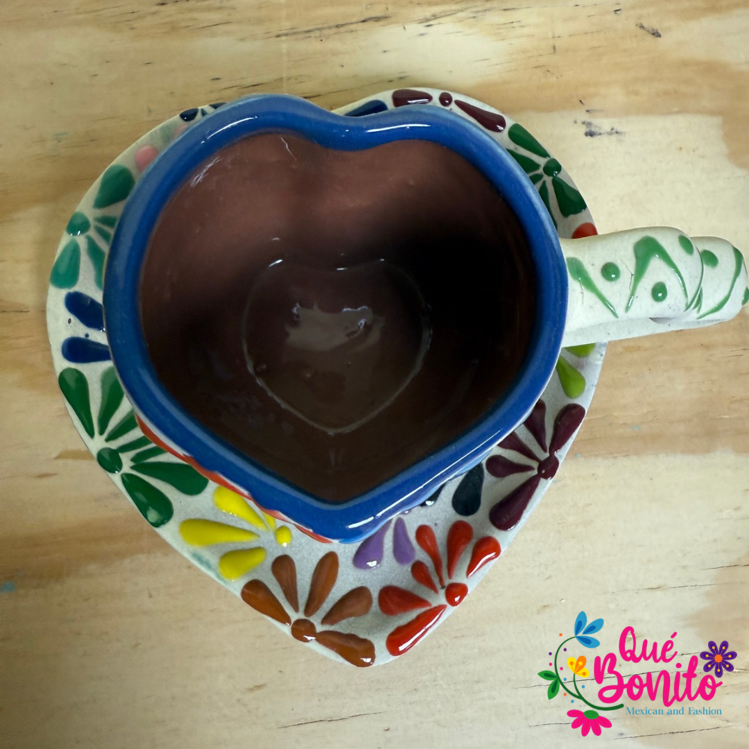 Set of Two Clay Cup and Plate Handcrafted