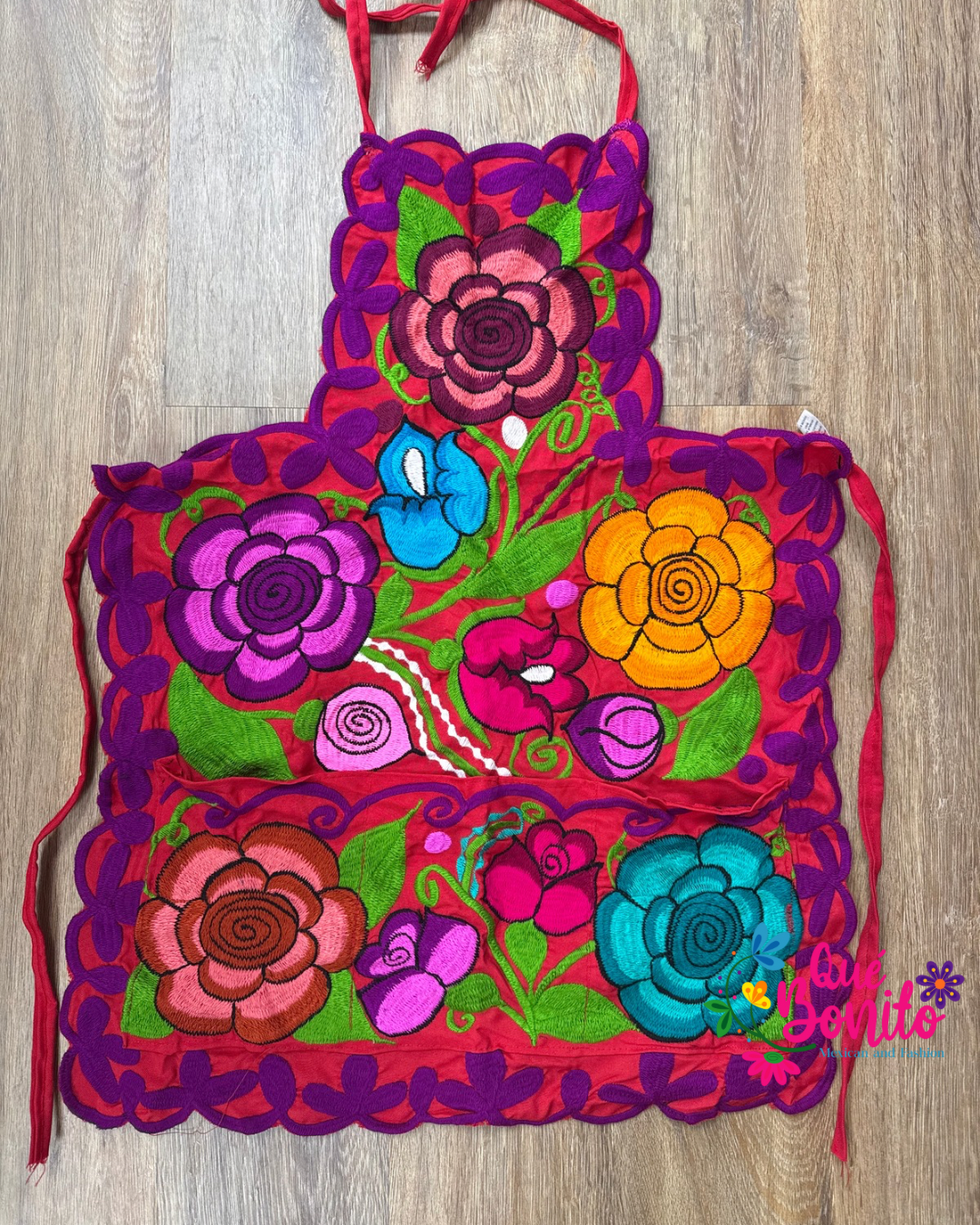 Floral Apron Embroidered Que Bonito Mexican Fashion