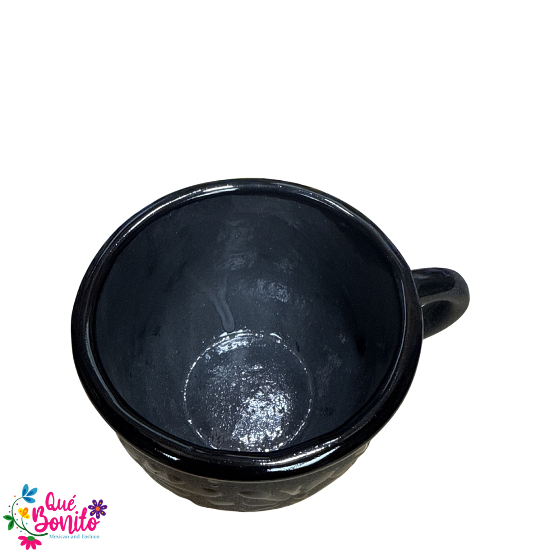 Traditional Cup for Hot Chocolate, Coffe or Tea Handcrafted Lead Free Black Color Monarch Butterfly