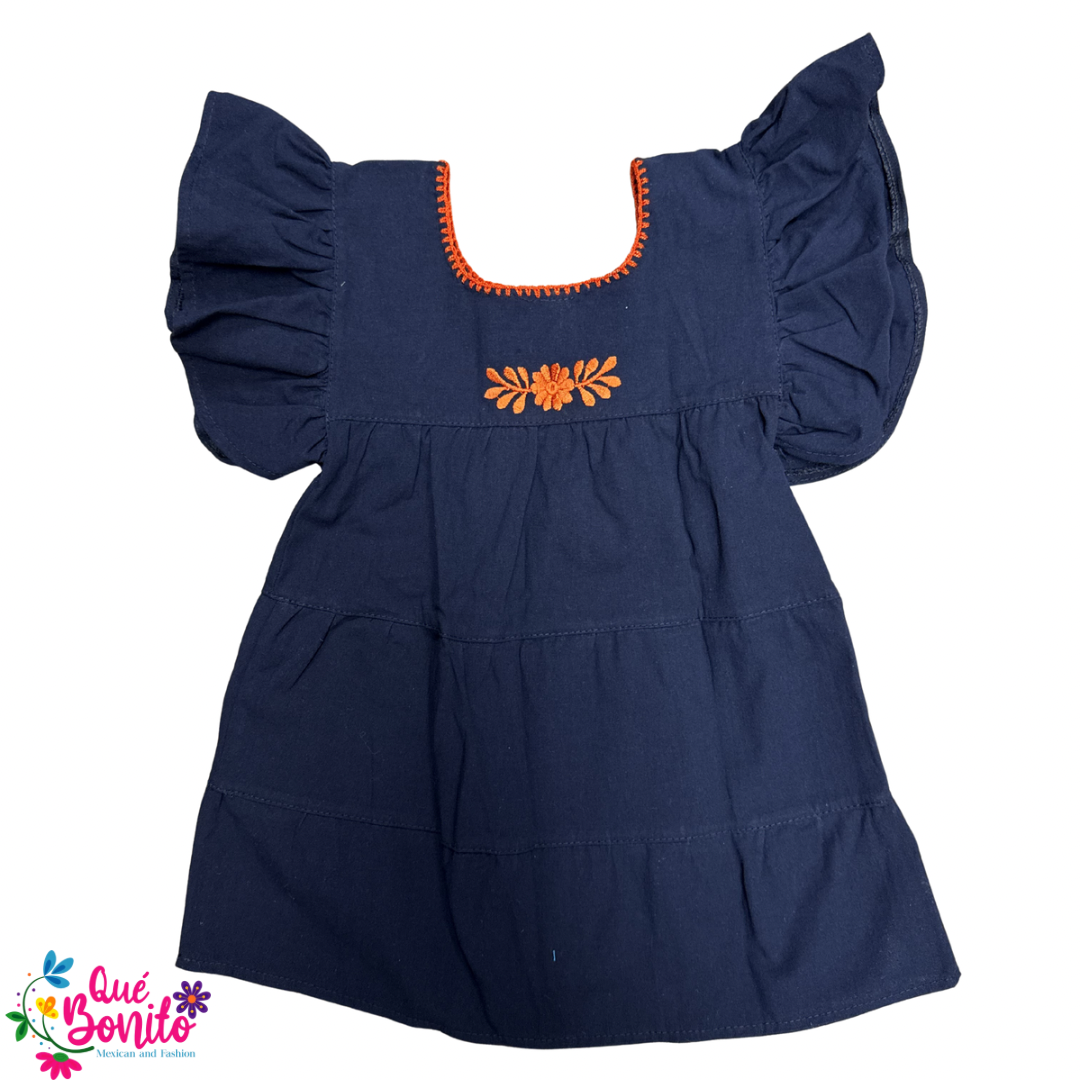 Embroidered Astros Colors Girl Dresses