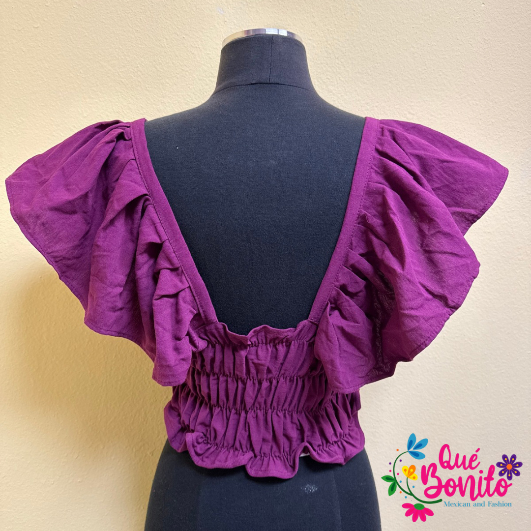 Corset Embroidered Top with Sleeve Small to Medium