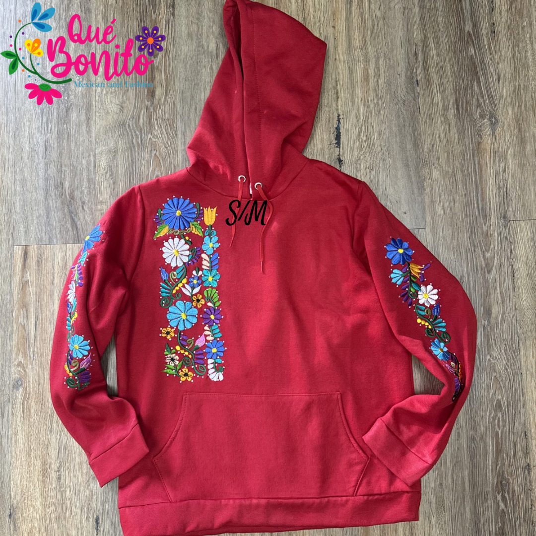 Sweatshirt with Hoodie and Pockets in the Front Embroidered.