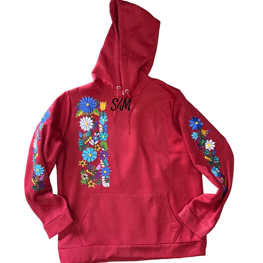 Sweatshirt with Hoodie and Pockets in the Front Embroidered.