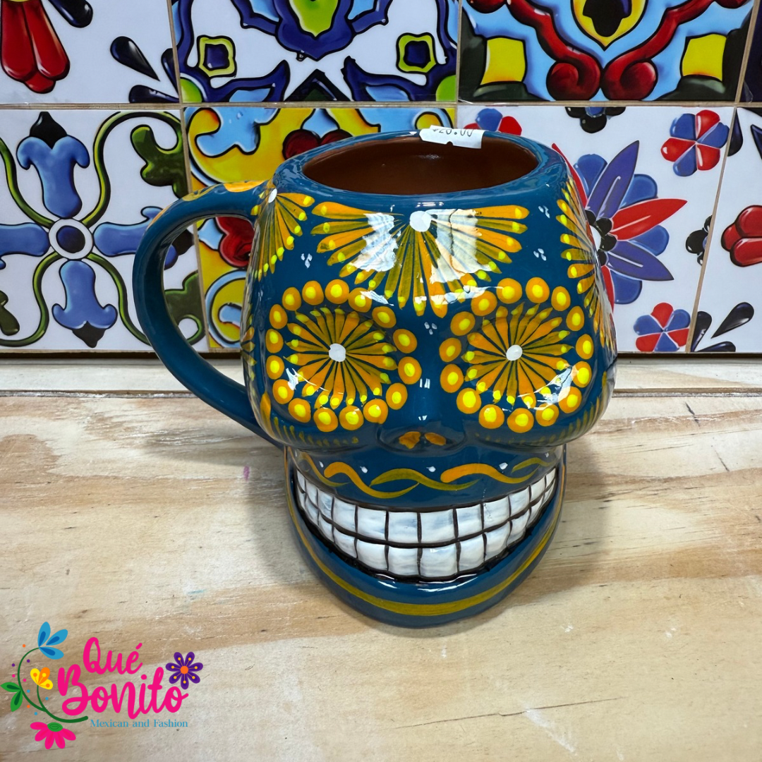 Skull Colorful Design Cup Handcrafted