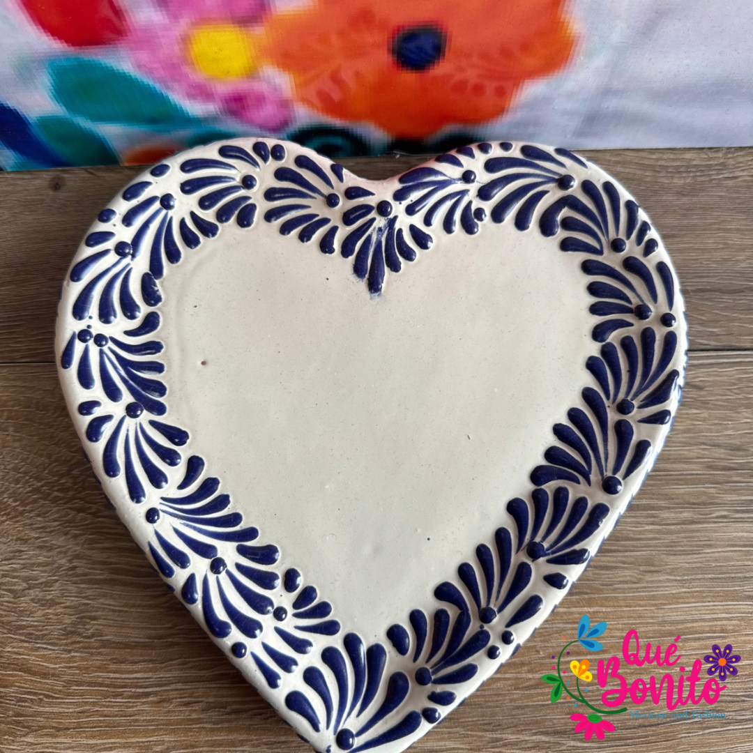 Talavera Heart Plate Hand Crafted
