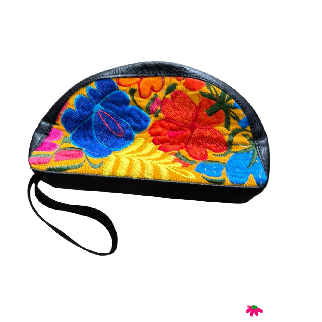 Make Up Bag Embroidered with Zipper