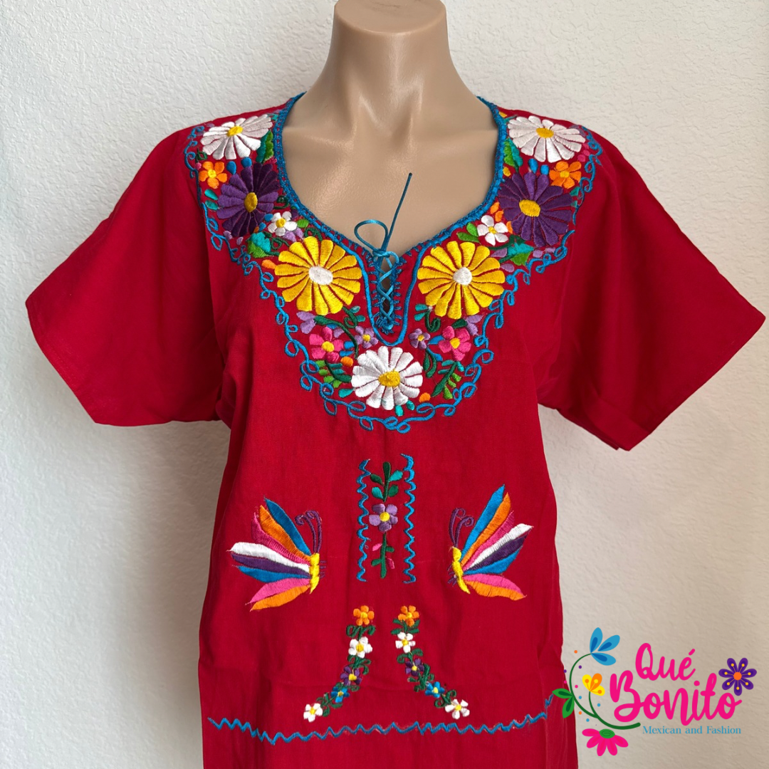 Favorite Embroidered Blouse, with Sleeves, Gathered in the Back