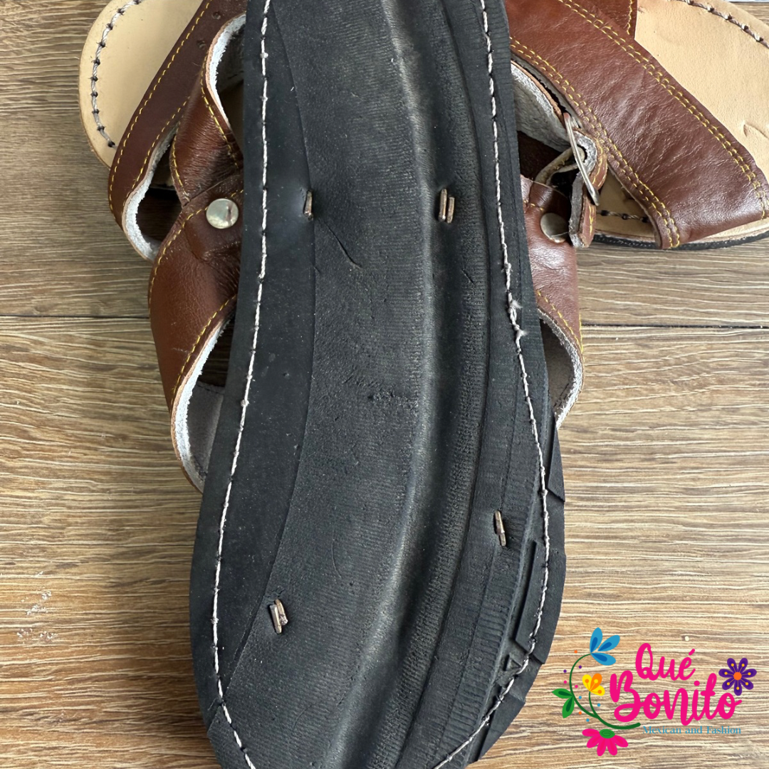 Cruzado Brown Leather Huarache with Tire Sole