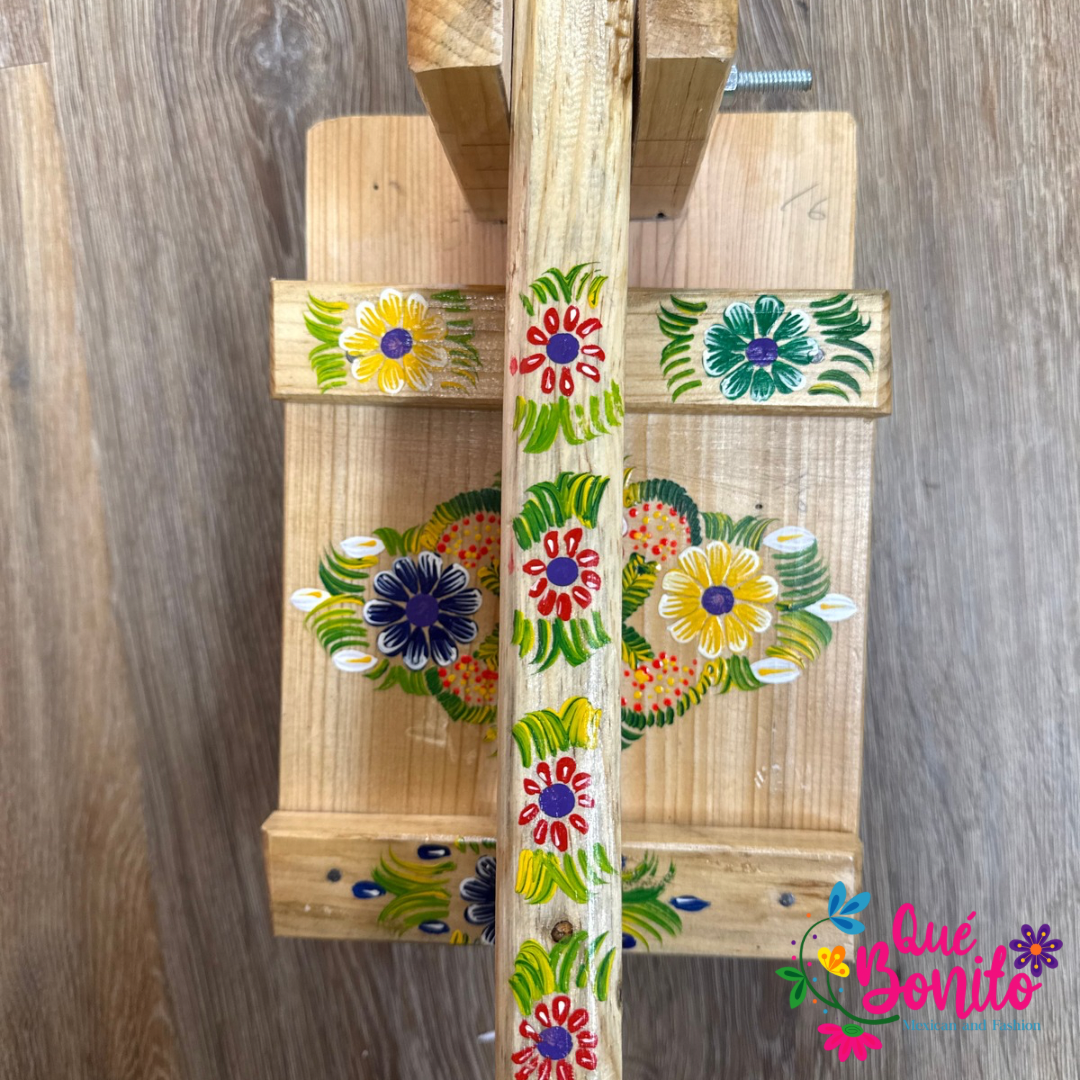 Tortillera Press Wood Hand Painted