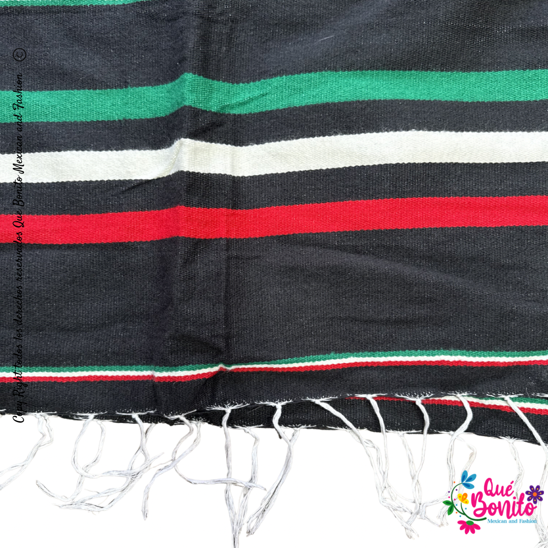 Pancho Sarape Mexican Colors Embroidered Aztec