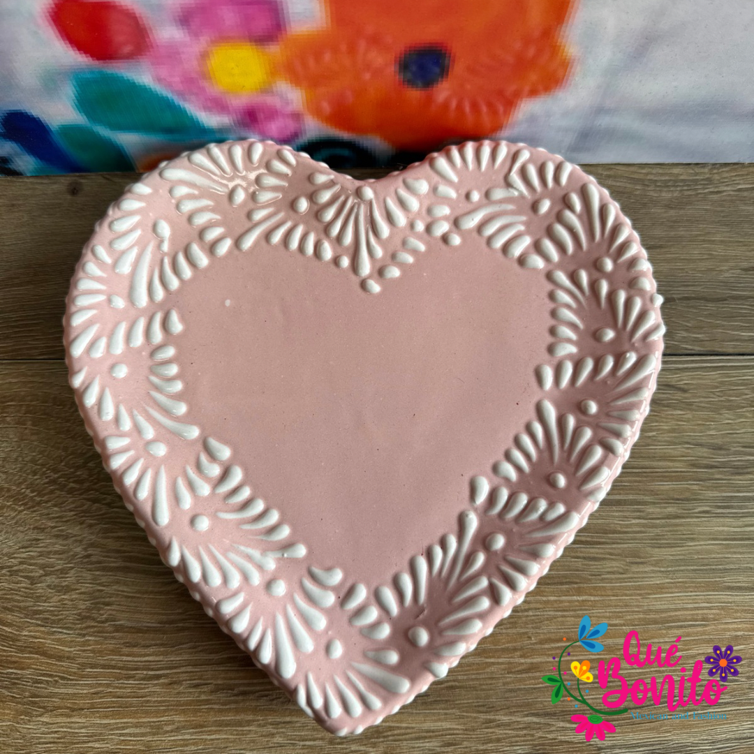 Talavera Heart Plate Hand Crafted