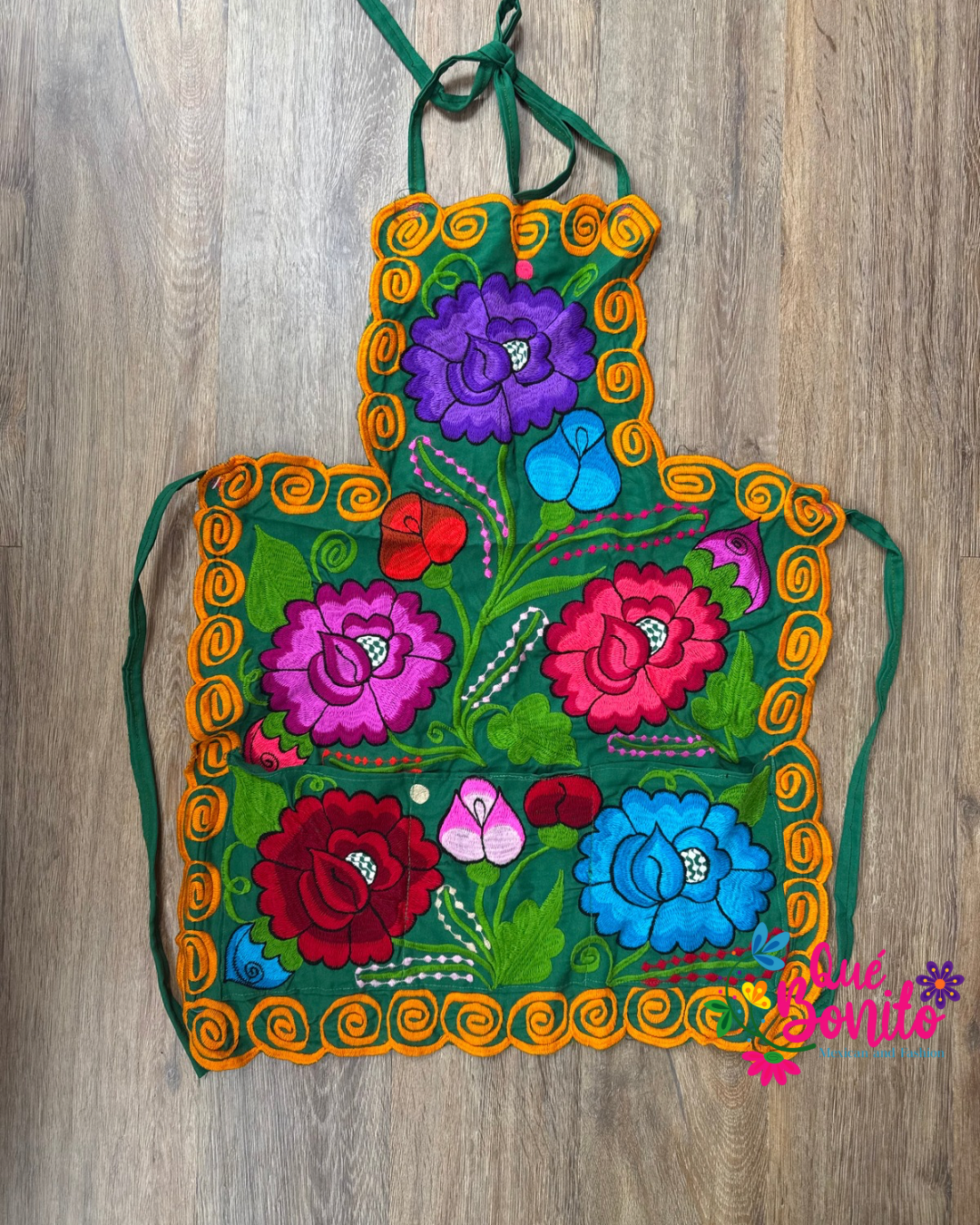 Floral Apron Embroidered Que Bonito Mexican Fashion