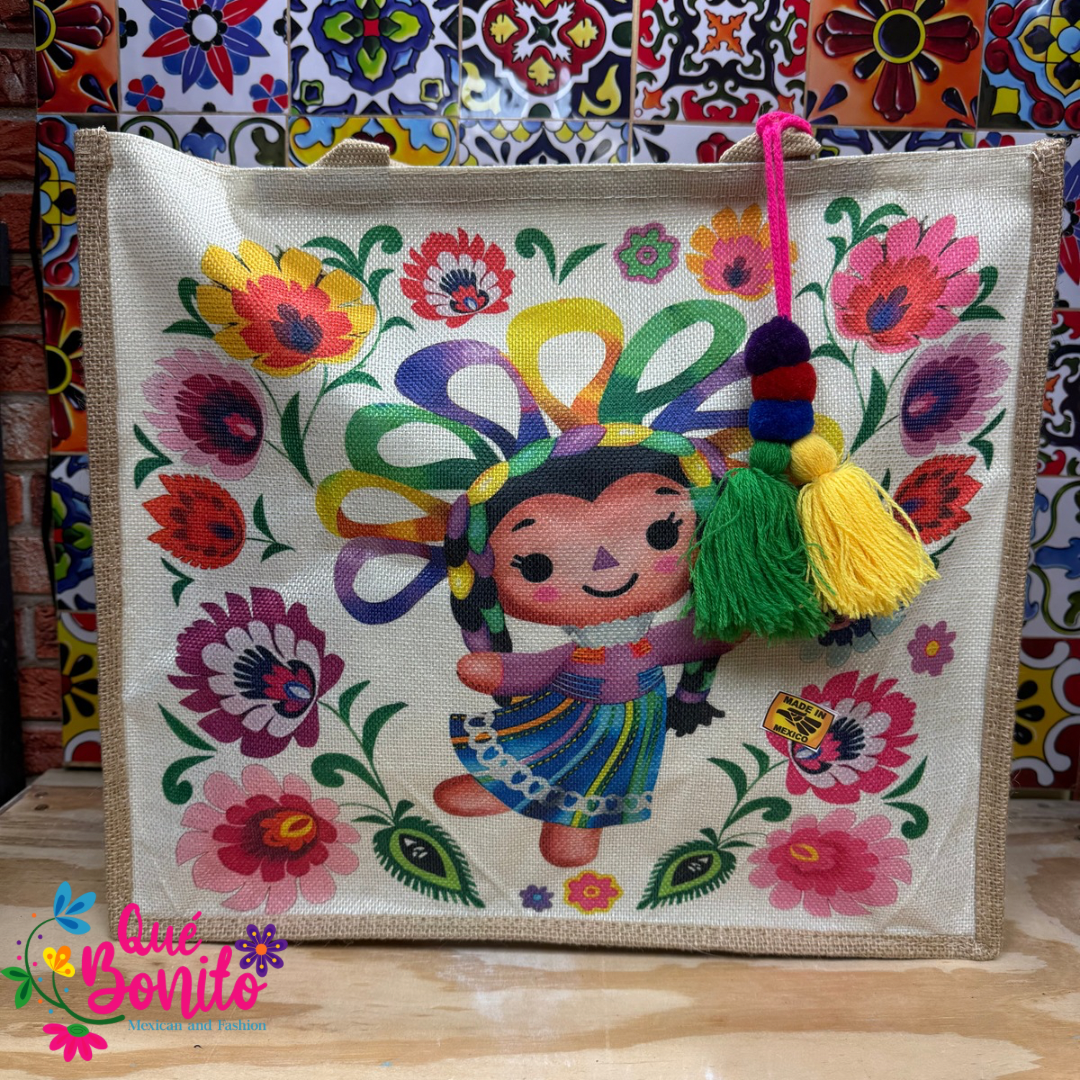 Tote Bag Colorful for Shopping or Dress up with Zipper