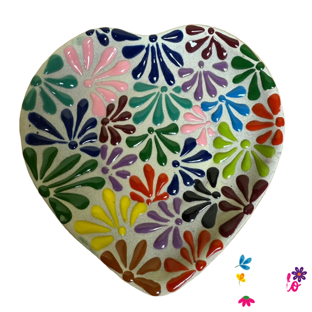 Heart Multicolor Clay Cup or Handcrafted