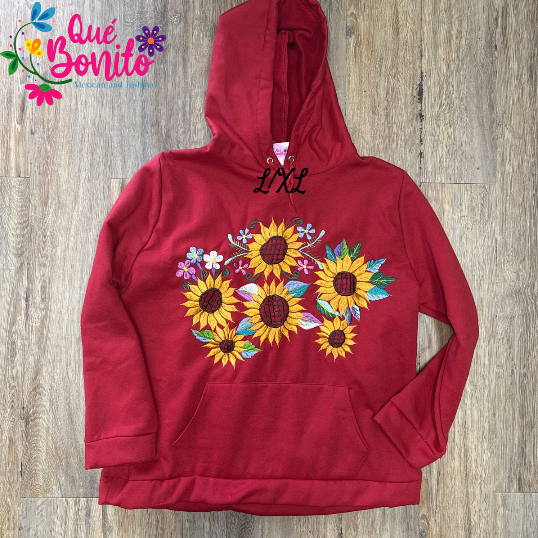 Sweatshirt with Hoodie and Pockets in the Front Embroidered.
