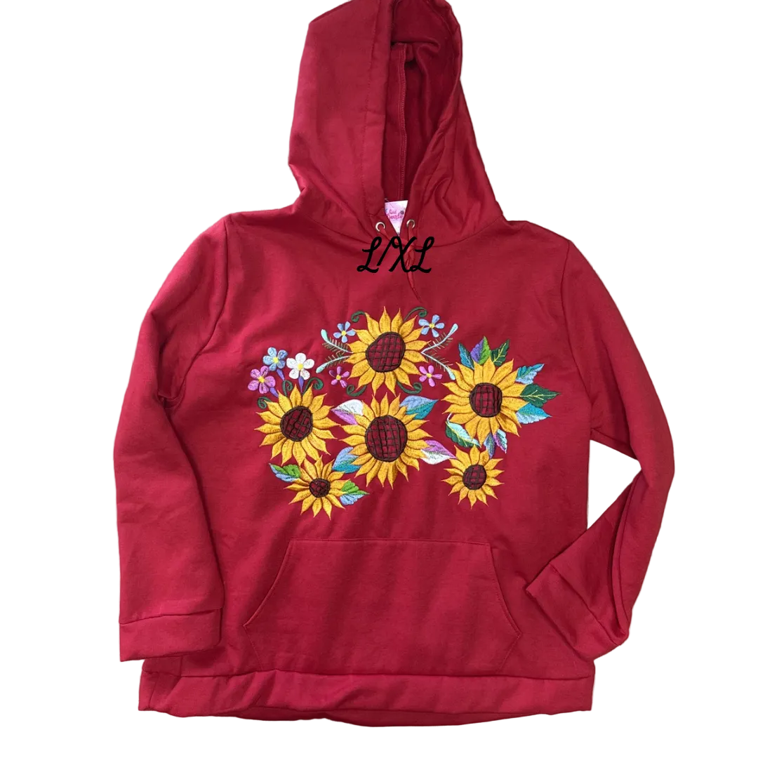 Sweatshirt with Hoodie and Pockets in the Front Embroidered.