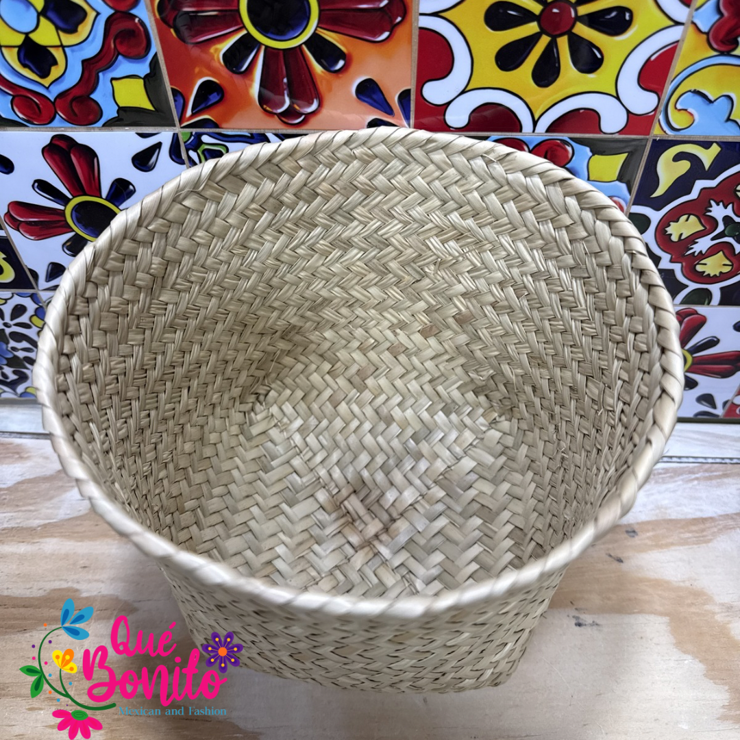 Traditional Woven Container Palm Tree Handcrafted