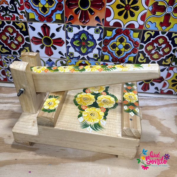 Tortillera Press Wood Hand Painted – Quebonitomx