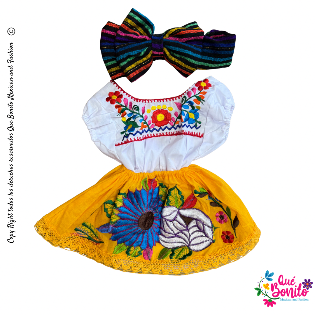 Set Blouse, Skirt and Bow Baby