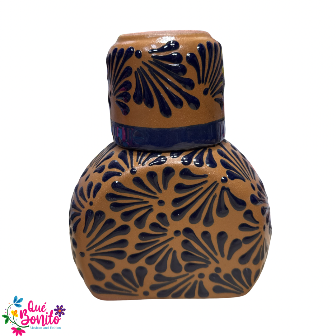 Hand Crafted Clay Recipient Tall with Cup