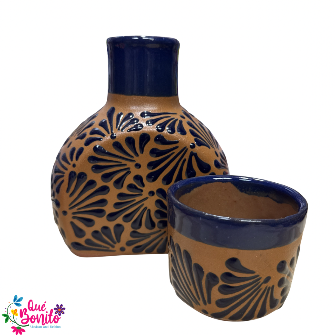 Hand Crafted Clay Recipient Tall with Cup