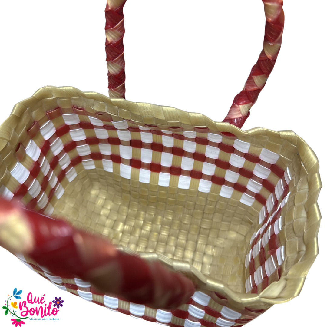 Small Hand Bag, Hand Crafted made from Plastic. 8” x 6”x 5”