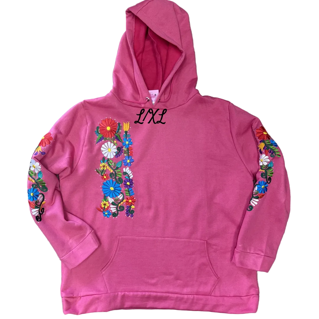 Sweatshirt with Hoodie and Pockets in the Front Embroidered.