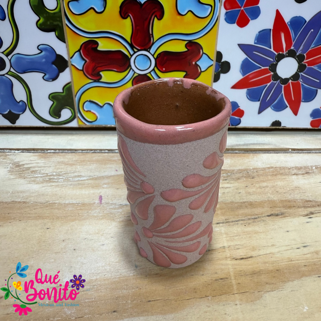Set of 4 Handcrafted Tequila Shot Colorful and Soft Pink