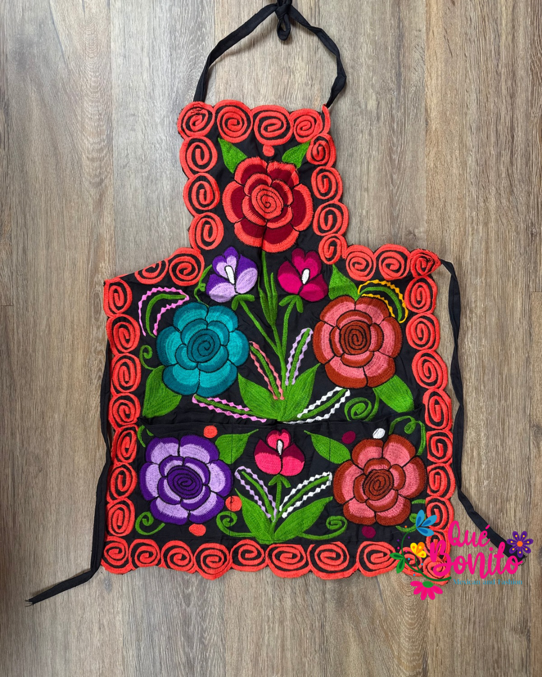 Floral Apron Embroidered Que Bonito Mexican Fashion