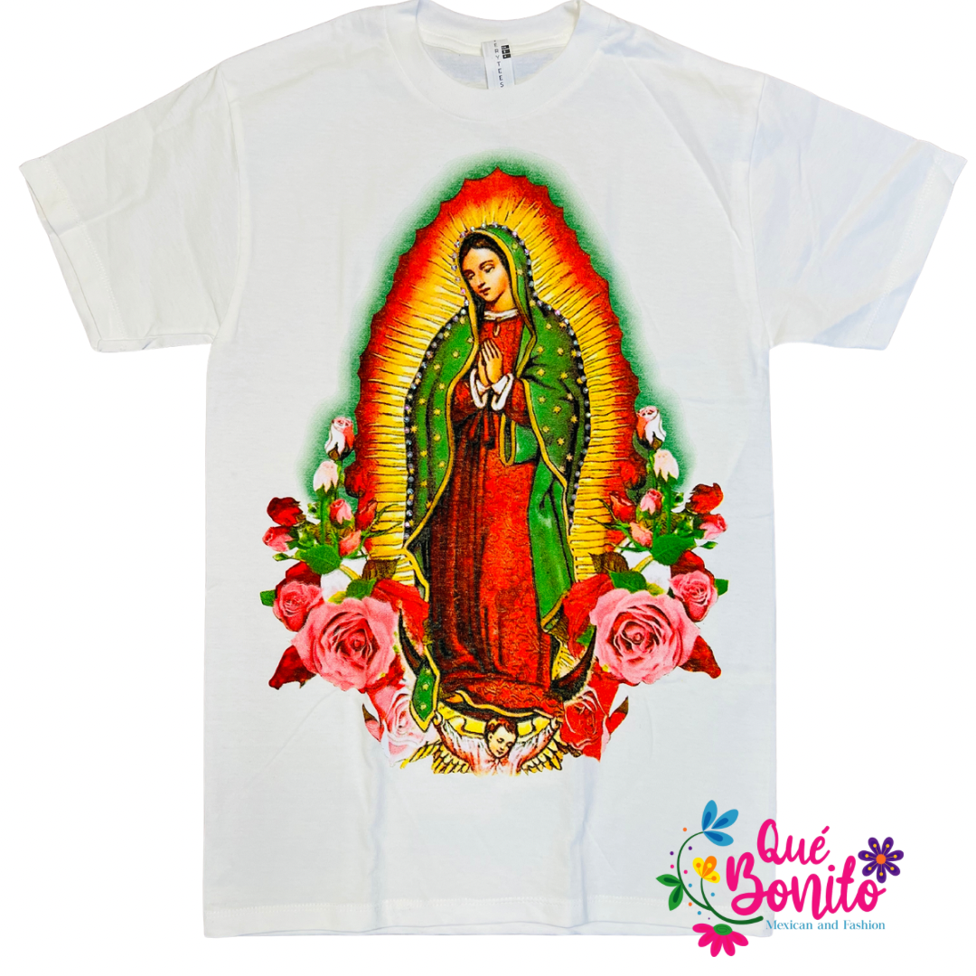 T-Shirts Design Cotton Crew Neck Guadalupana