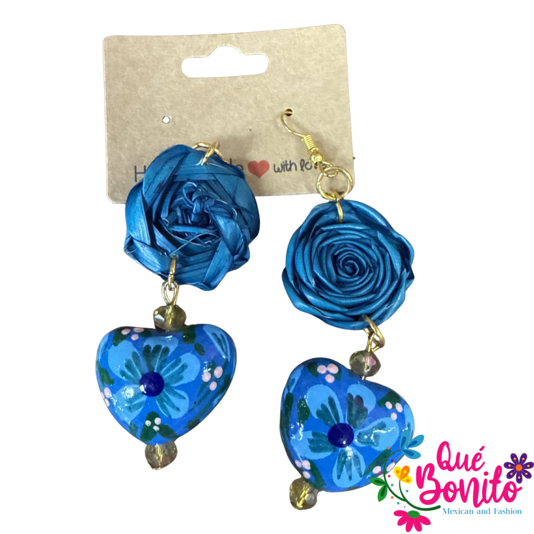 Earrings Floral Hand Crafted with Stainless Steel Hook.