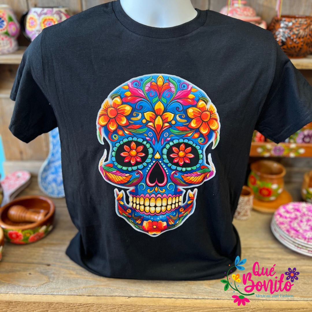 T-Shirts Skull Print Crew Neck
