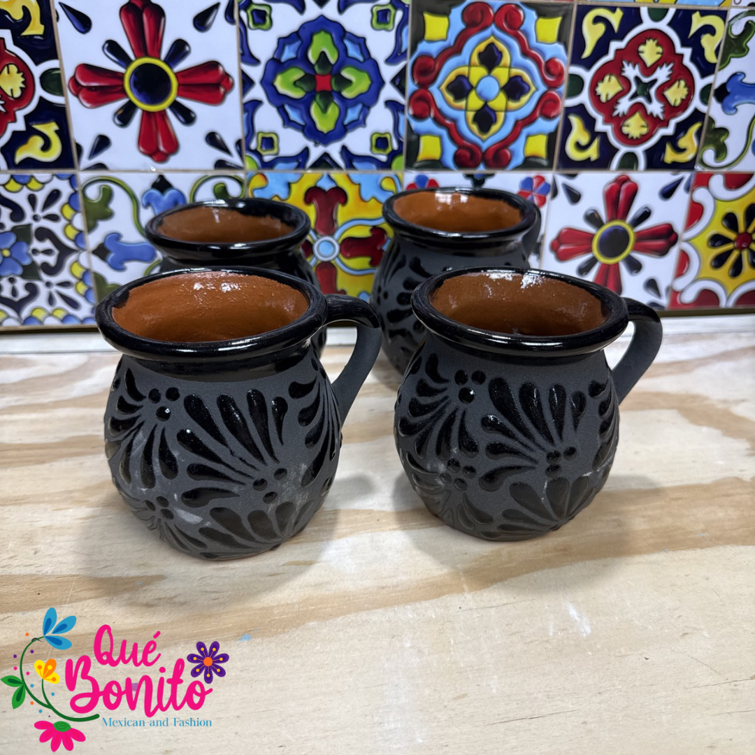 Traditional Cup for Hot Chocolate, Coffe or Tea Handcrafted Lead Free Black Color