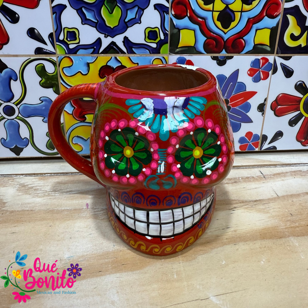 Skull Colorful Design Cup Handcrafted