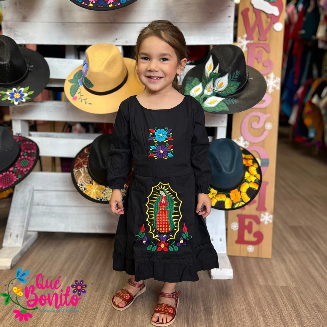Dress Traditional with Embroidery Guadalupana Image all sizes