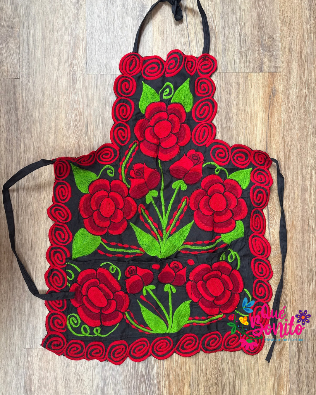 Floral Apron Embroidered Que Bonito Mexican Fashion