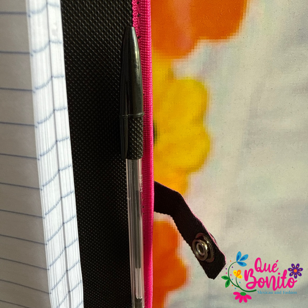 Embroidered Notebook Rehusable with Bookmark and Pen