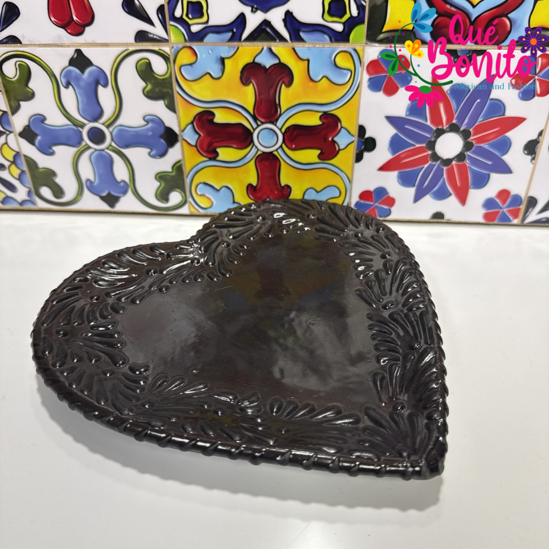 Talavera Heart Plate Hand Crafted