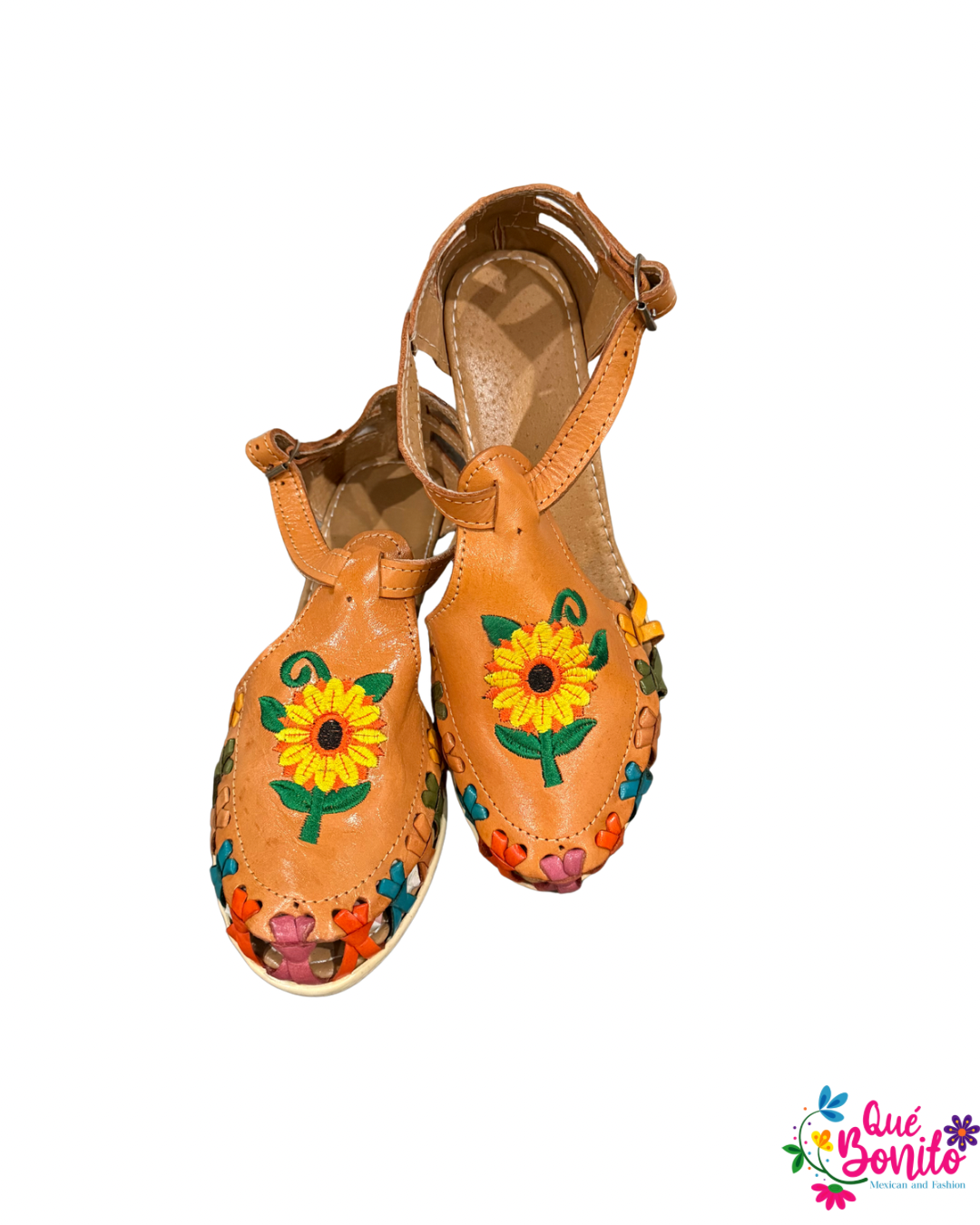 Sunflower Heel Embroidered Leather