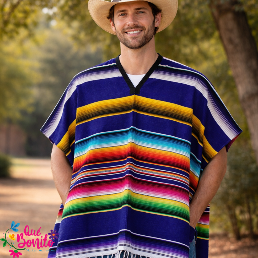 Traditional Sarape Poncho One Size