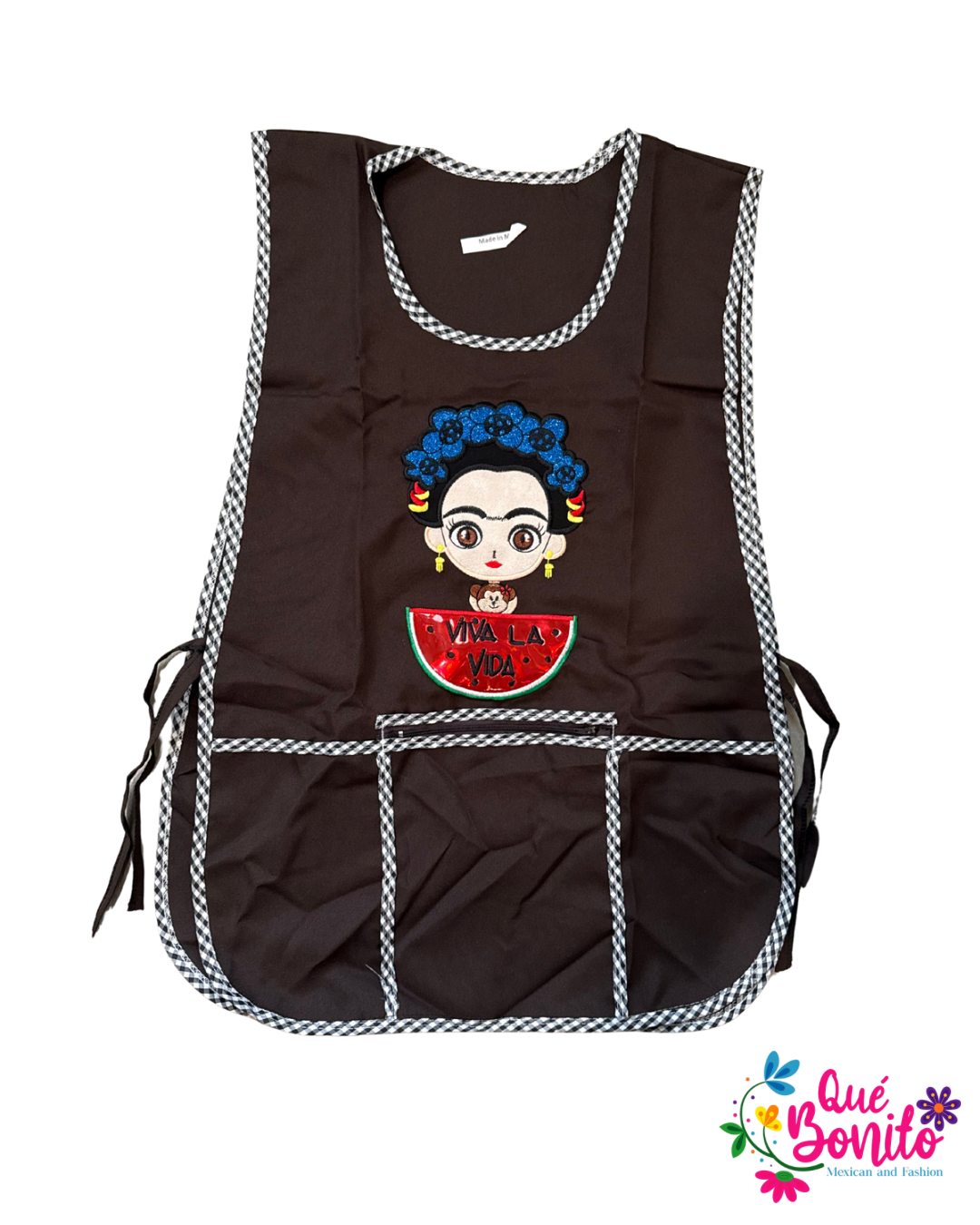 Catalina Polyester Apron Both Sides with Strings on the Side with Three Pockets and Zipper
