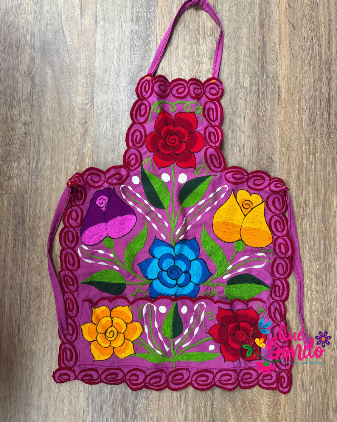 Floral Apron Embroidered Que Bonito Mexican Fashion