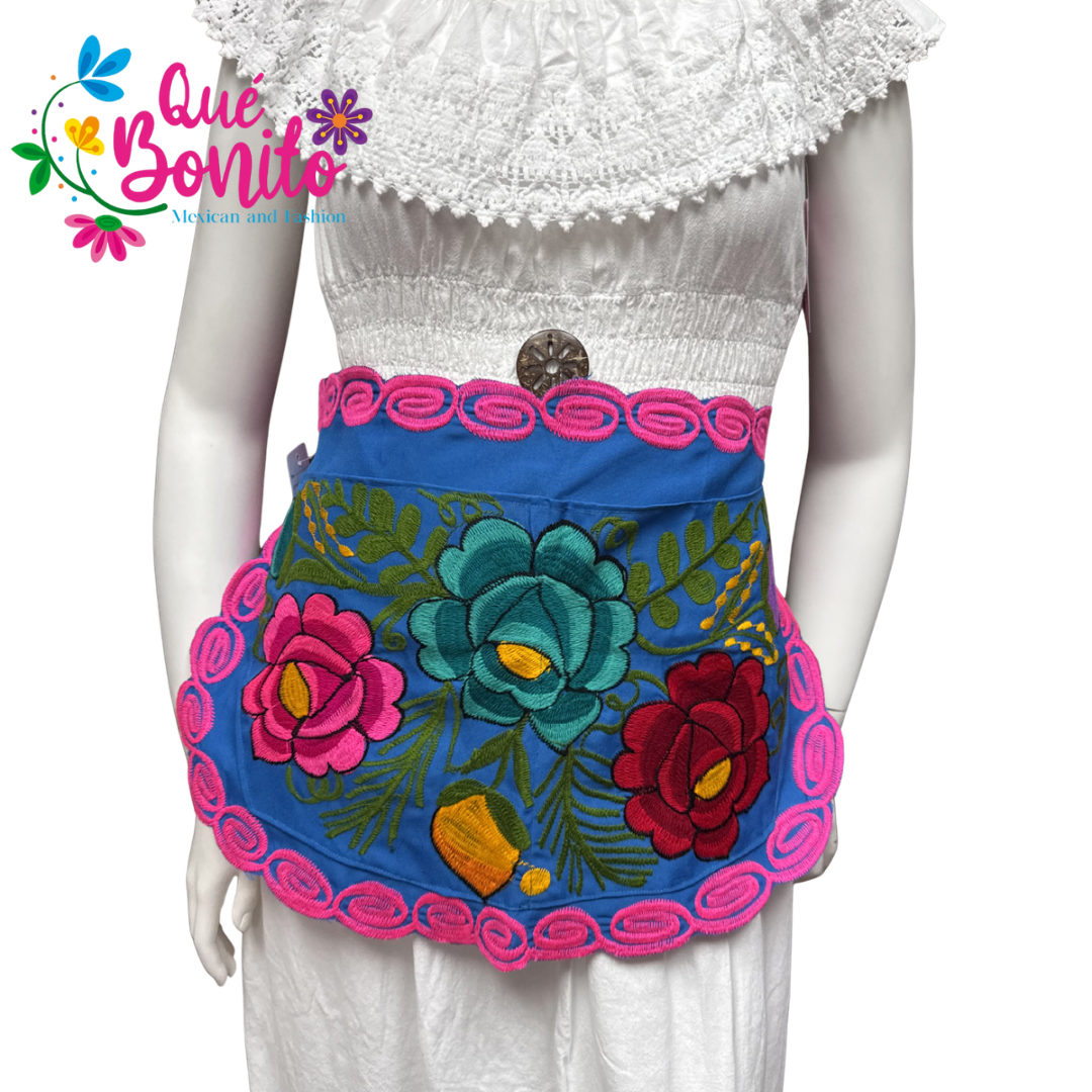 Floral Half Apron One Size with Adjustable Straps