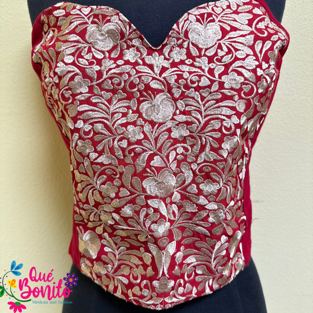 Embroidered Corset One Size Que Bonito Mexican and Fashion