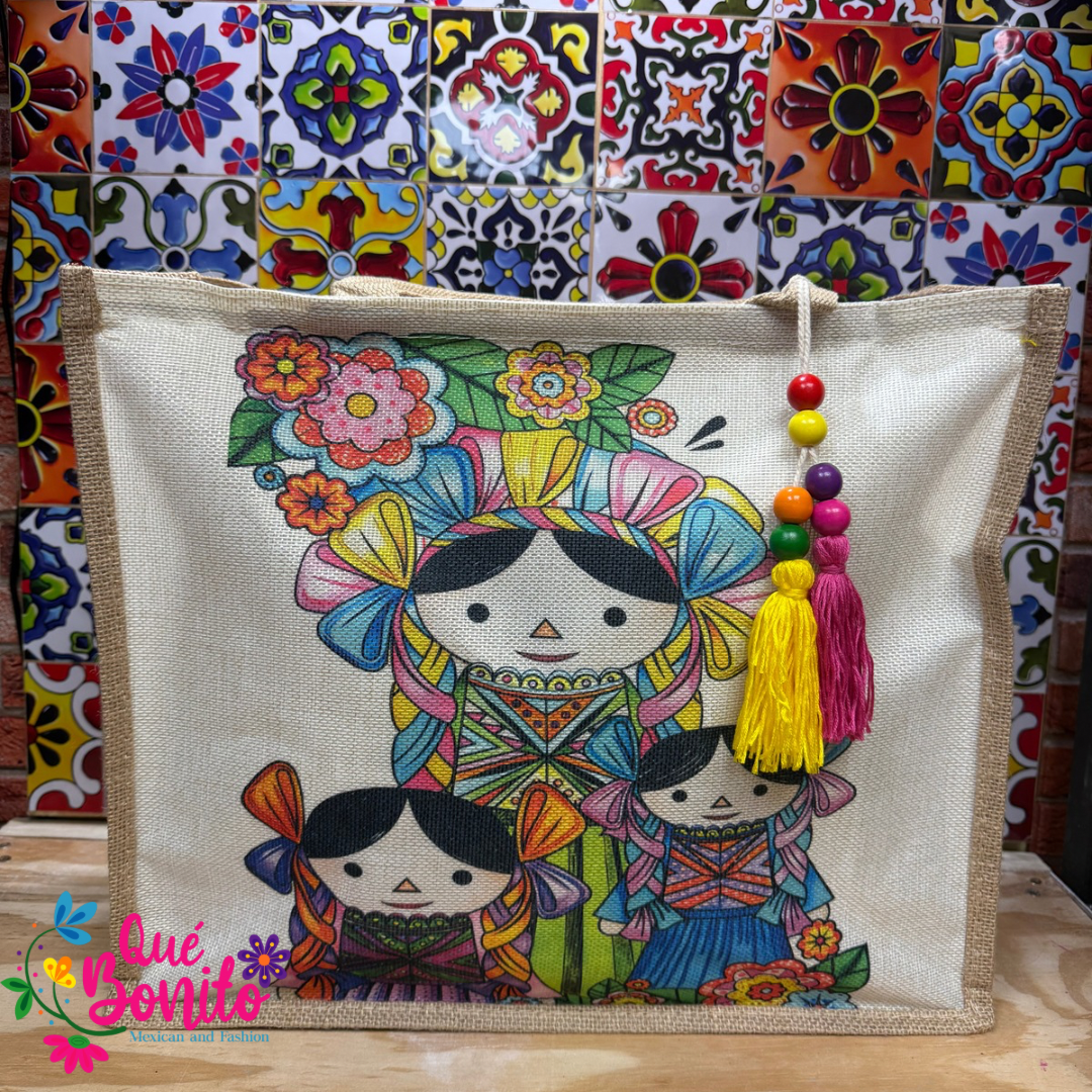 Tote Bag Colorful for Shopping or Dress up with Zipper