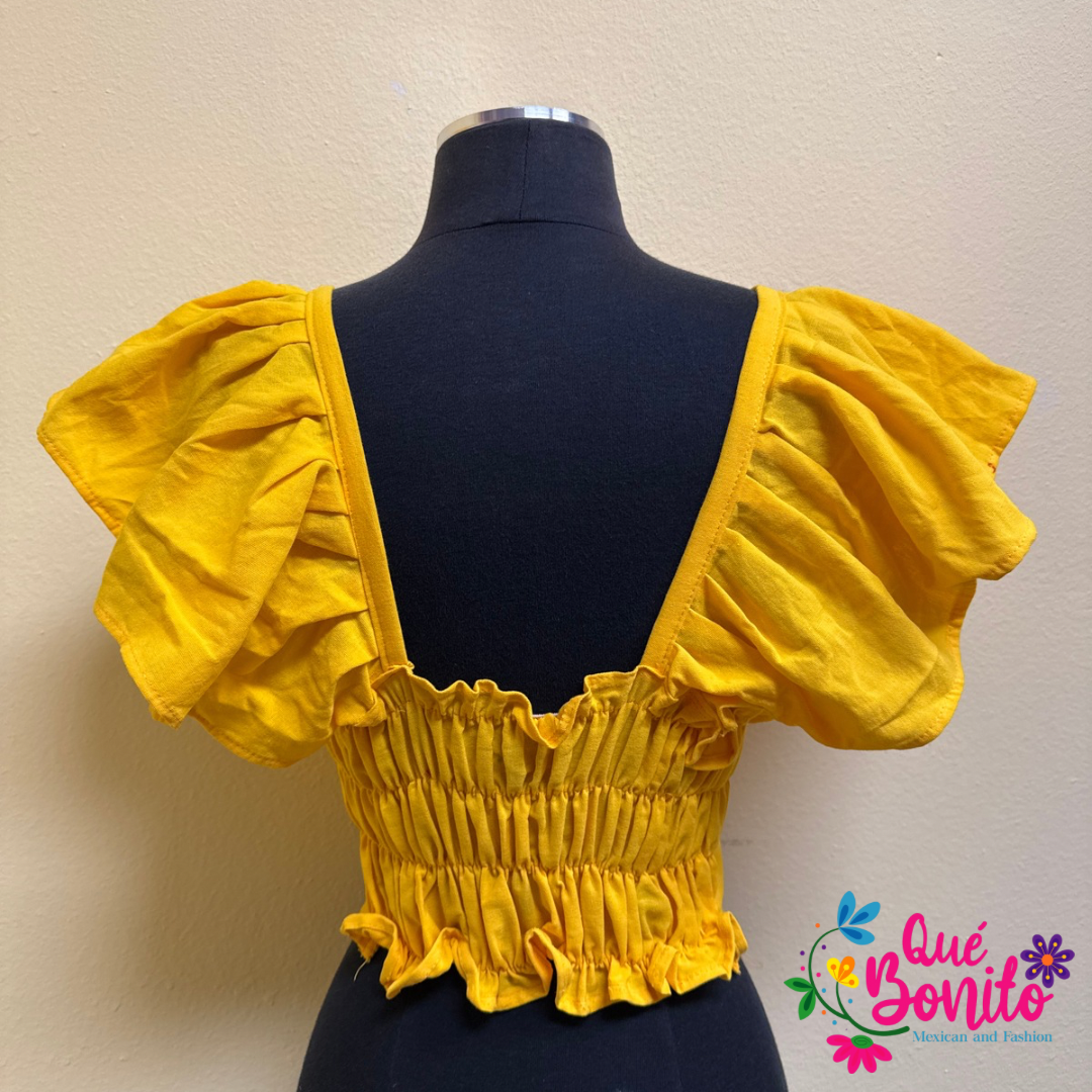 Corset Embroidered Top with Sleeve Small to Medium