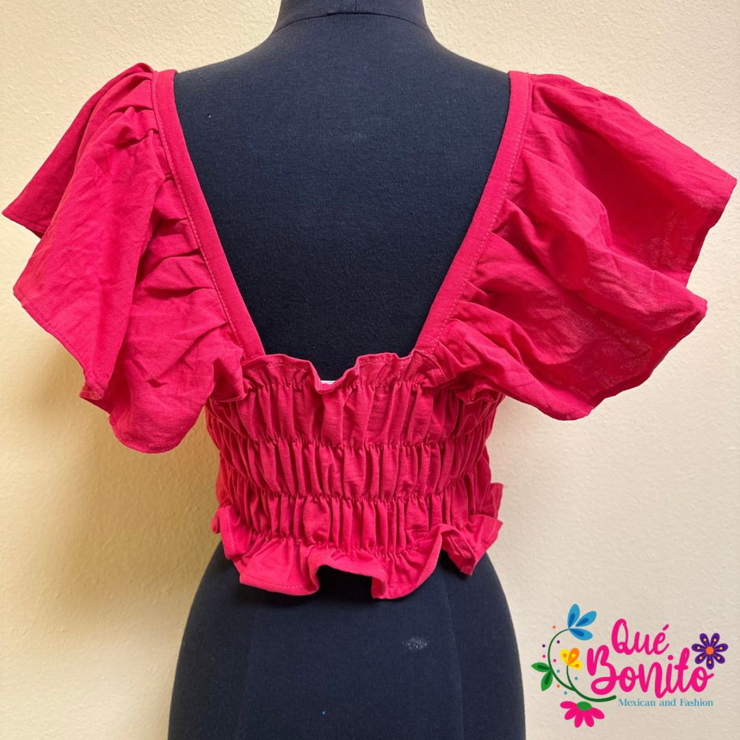 Corset Embroidered Top with Sleeve Small to Medium