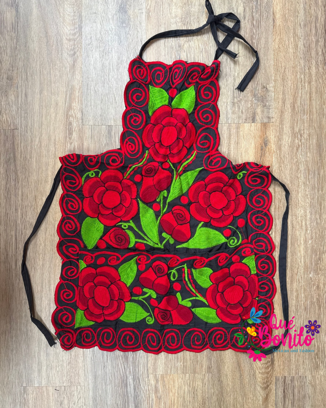 Floral Apron Embroidered Que Bonito Mexican Fashion