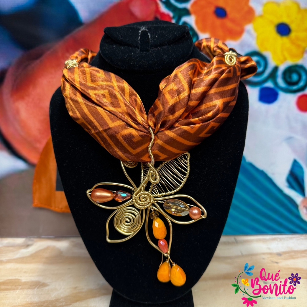 Necklace Set Different Colors and Styles Hand Crafted with Stones Wire Technique.