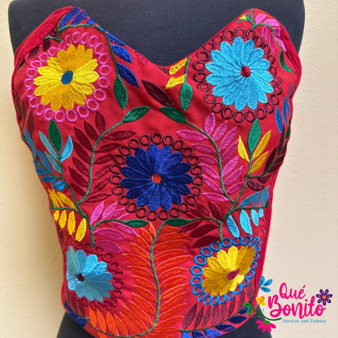 Embroidered Corset One Size Que Bonito Mexican and Fashion